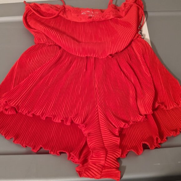 NWT!! RED VINTAGE VTG MISS ELAINE PLEATED TEDDY/ROMPER/BODYSUIT-MED-CLEARANCE!! - Picture 13 of 13